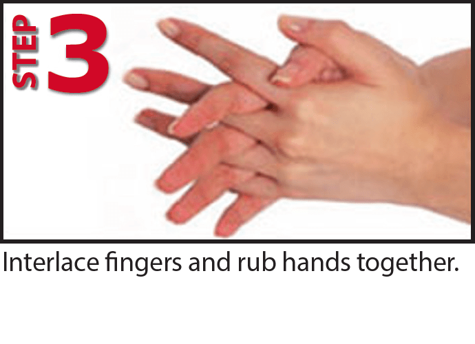 Interlace fingers and rub hands together
