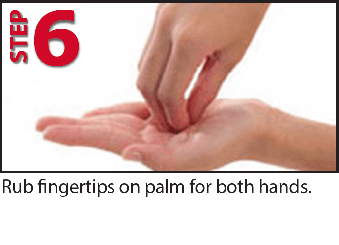Rub fingers on palm for both hands