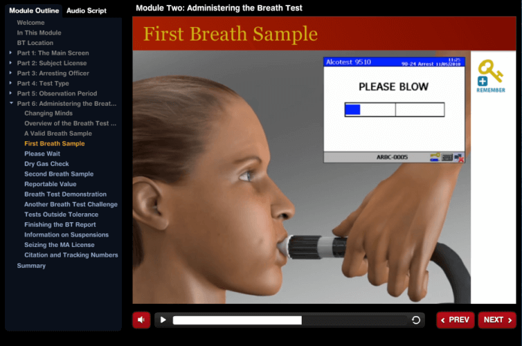 Massachusetts State Police Forensics Group Web-Based Training for Breath Test Operators